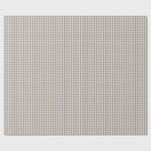 Papel De Presente Mini Xadrez Bege Marrom em Branco
