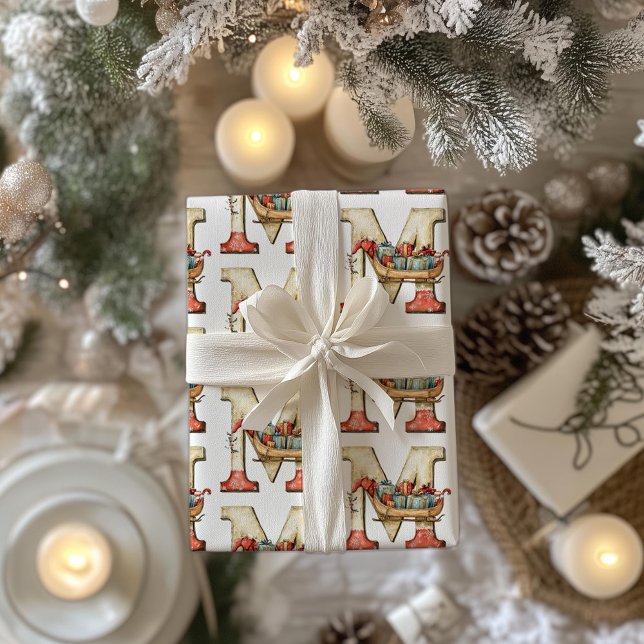 Papel De Presente Miniatura Leigh - Letra M Natal (Criador carregado)
