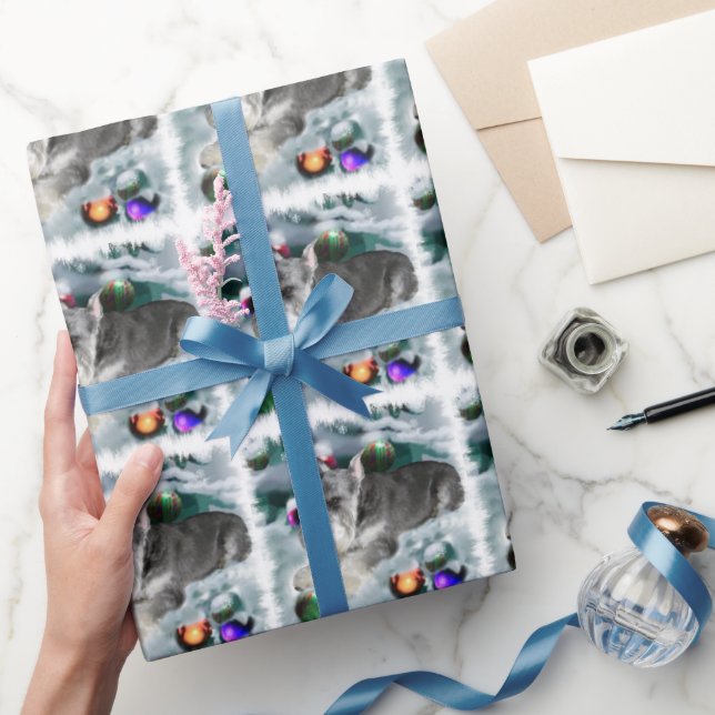 Papel De Presente Miniatura Schnauzer Natal (Presentear)