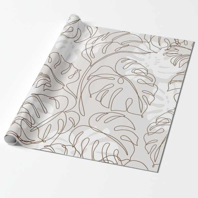 Papel De Presente Minimal botanical art seamless pattern. Tropical m (Desenrolado)