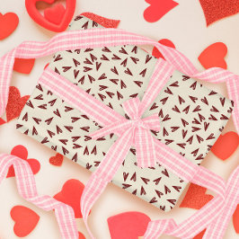 Papel De Presente Minimal Burgundy & Cream Hearts Valentine