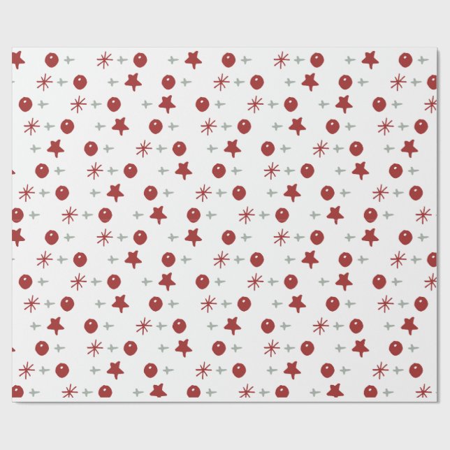 Papel De Presente Minimal Holiday Cheer Pattern (Aberto)