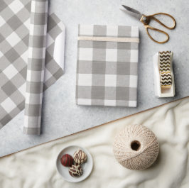 Papel De Presente Minimal Monochrome Plaid Holiday