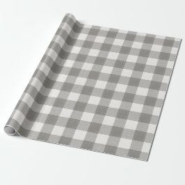 Papel De Presente Minimal Monochrome Plaid Holiday