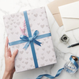Papel De Presente Minimal Pastel Hearts Wrapping Paper