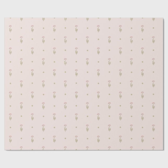 Papel De Presente Minimal Wildflower Pattern with Dots (Aberto)