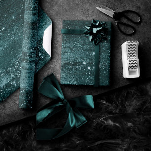 Papel De Presente Minimalismo Glitzy Glitter Verde Neo Mint