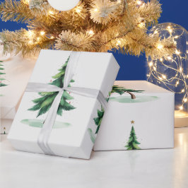 Papel De Presente Minimalist Christmas Pine Tree Wrapping Paper – Ho