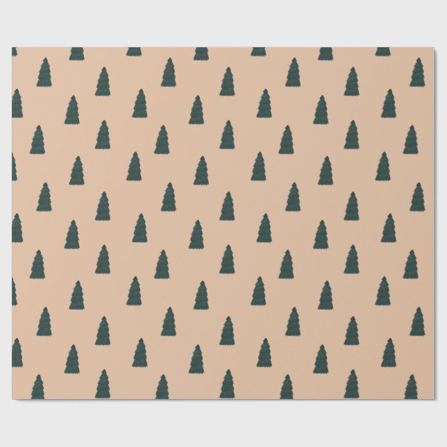 Papel De Presente Minimalist fir tree pattern with beige background (Aberto)