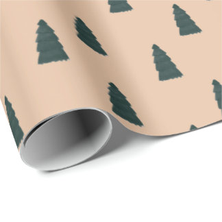 Papel De Presente Minimalist fir tree pattern with beige background