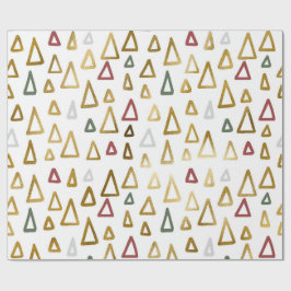 Papel De Presente Minimalist Geometric Christmas Tree Wrapping Paper
