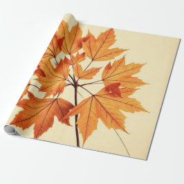 Papel De Presente Minimalist Maple Leaves Art – Botanical Print