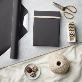 Papel De Presente Minimalista Chique Elegante Cinza Carvão Sólido Si