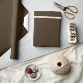 Papel De Presente Minimalista Chique Elegante Sólido Marrom Escuro S