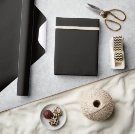Papel De Presente Minimalista Elegante Chique Sólido Metal Preto Sim
