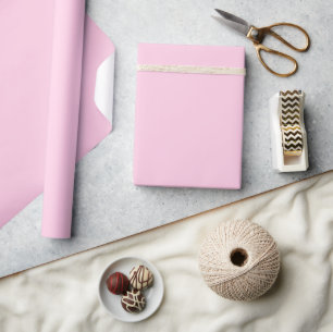Papel De Presente Minimalista Elegante Sólido Rosa Claro Simples