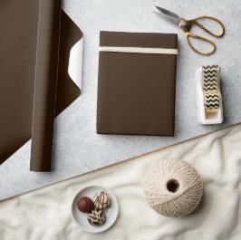 Papel De Presente Minimalista Marrom Chocolate Sólido Elegante Simpl