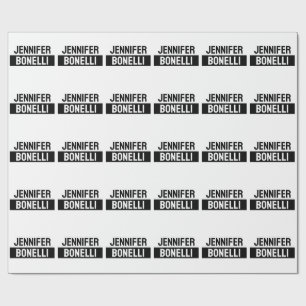 Papel De Presente Minimalista Preto e Branco Simples Elegante Modern