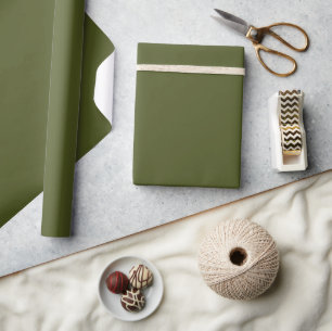 Papel De Presente Minimalista Sólido Elegante Verde Exército Simples