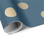 Papel De Presente Mínimo Bolinhas azul Marinho Dourado Sepia Metal F<br><div class="desc">Decor de luxo contemporâneo FlorenceK design</div>
