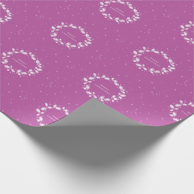 Papel De Presente Mínimo de Magenta/Fresco de Natal Rosa Quente (Ponta)