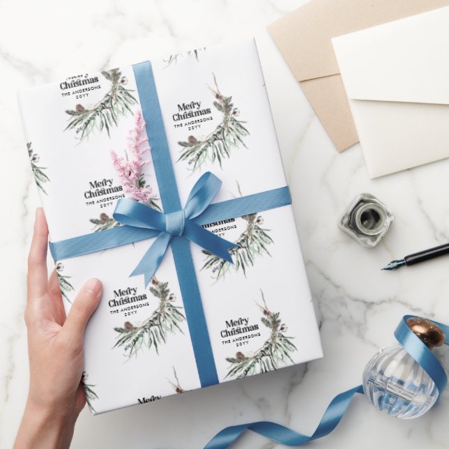 Papel De Presente Mínimo de Natal elegante moderno (Presentear)