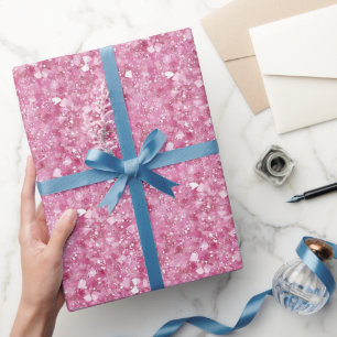 Papel De Presente Mínimo e Chic Folha Rosa Pastel