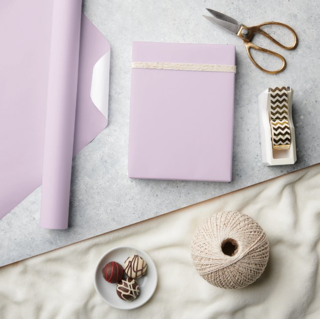 Papel De Presente Mínimo Elegante Pálido Roxo Sólido (Artesanato)