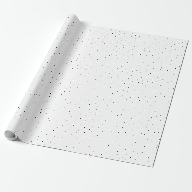 Papel De Presente Mínimo Moderno Pontos Pretos e Brancos Imperfeitos (Desenrolado)