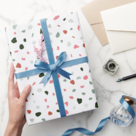 Papel De Presente Mínimo Pastel Blush Pink Cinza Terrazzo Gift