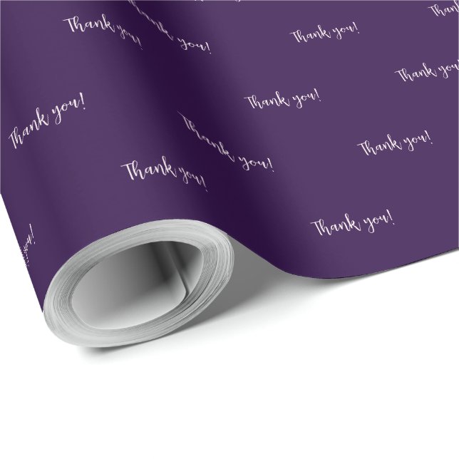 Papel De Presente Mínimo Roxo Profundo Obrigado! (Ponta do rolo)