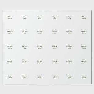 Papel De Presente Mínimo simples de verde adicione o seu nome de tex