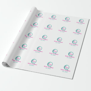Papel De Presente Mínimos simples cor-de-rosa verde rainha da cozinh