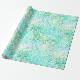Papel De Presente Mint Aqua Confetti Glitter Unicorn