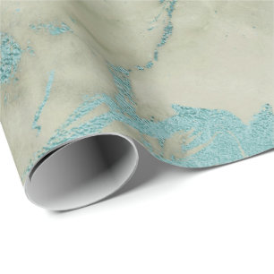 Papel De Presente Mint Green Abstrato Marble Glam Brushes