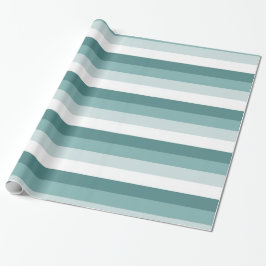Papel De Presente Minta, Verde e Listras Brancas