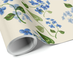 Papel De Presente Miosótis sem emenda floral bonito bl do teste
