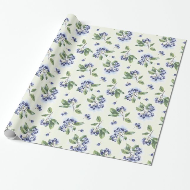 Papel De Presente Mirtilos (Desenrolado)