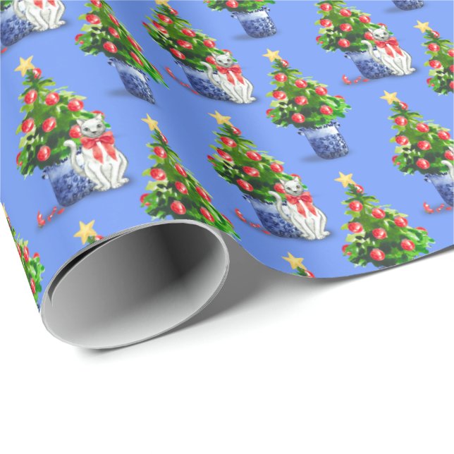 Papel De Presente Mischievous Cats Holiday Paper  (Ponta do rolo)