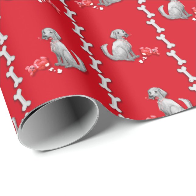 Papel De Presente Mischievous Dog Wrapping Paper (Ponta do rolo)