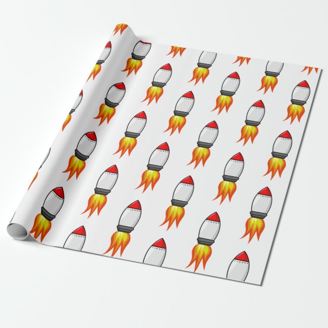 Papel De Presente Míssil de Rocket (Desenrolado)
