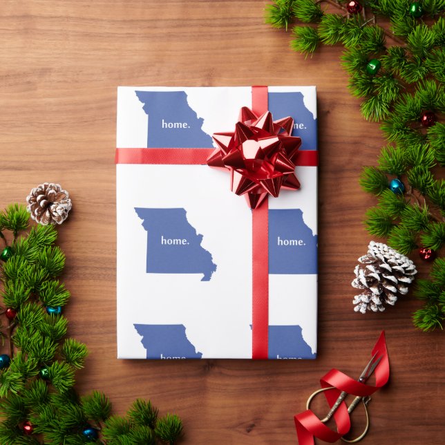 Papel De Presente Missouri Home State Blue (Presente de Natal)