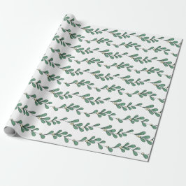 Papel De Presente Mistletoe Pattern