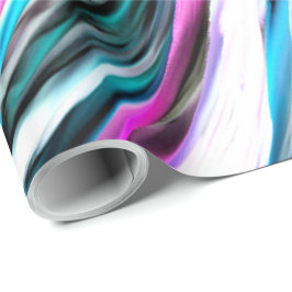 Papel De Presente misto de gradiente e chuviscado, ciano e rosa