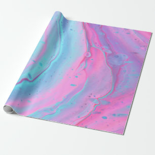 Papel De Presente Mistura de tinta azul-bebê e pastosa rosa
