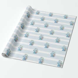 Papel De Presente Misturador Azul Home Bakery