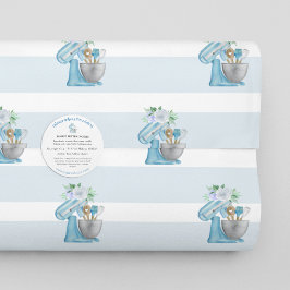 Papel De Presente Misturador Azul Home Bakery