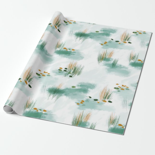 Papel De Presente Misty Pond Spring Wrapping Paper (Desenrolado)