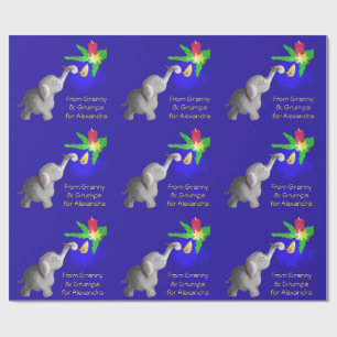 Papel De Presente Miúdo Loving personalizado do Xmas Dumbo do