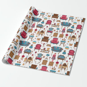 Papel De Presente Mobília de Casa de Boneca Adorável